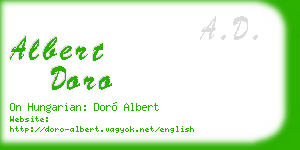 albert doro business card